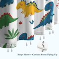thumbnail image 6 of Colorful Dinosaur and Leaf Pattern Shower Curtain 36"x72" ,Bathroom Decorative Shower Curtains Set with 12 Hooks,Modern Waterproof Washable Shower Curtain, 6 of 6