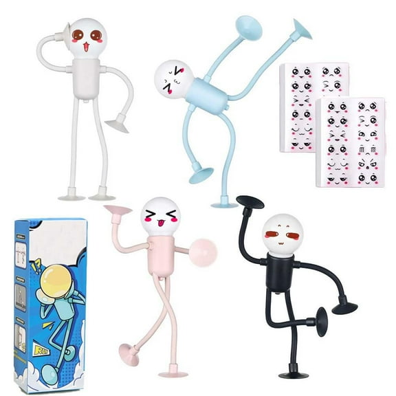 Funny Sportsman Night Light Changeable Shape, Bendable Suction Cup Table Desk Lamp for Home Decor, DIY Lights for Bedroom, Bathroom, Corridor, Kitchen, Christmas Gift Ideas(4pc,Set)