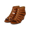 thumbnail image 5 of Qupid AG72-Amor-133 Women Leatherette Strappy Open Toe Wedge Sandal, 5 of 6