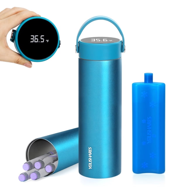 Estuche de viaje Insulin Cooler YOUSHARES para 7 bolígrafos, 7,5 x 7,5 x 24 cm