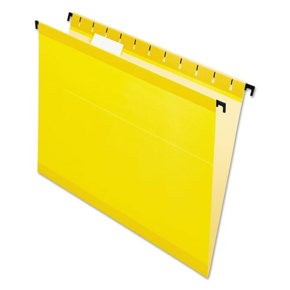 Pendaflex SureHook Hanging File Folder, Letter Size, 1/5 Cut Tabs, Yellow, Pack of 20