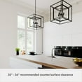 thumbnail image 5 of Hunter - Doherty 4-light Natural Black Iron, Medium Size Chandelier, Dimmable, Casual Style, Square Shaped, for Bedrooms, Dining, Living Rooms - 19404, 5 of 7