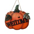 thumbnail image 1 of Decoración de puerta de Halloween para una cálida bienvenida Letrero de calabaza de madera espeluznante, 1 of 7