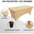 thumbnail image 4 of Fitted Tablecloths Beige Table Clothes for 4 Foot Rectangle Table - Elastic Spandex Massage Bed Table Cover, 4 of 8