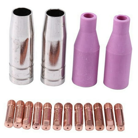 

16Pcs AK15 Welding Torch Cap Tip Contact 0.8mm MB15 Ceramic Accessories Nozzles