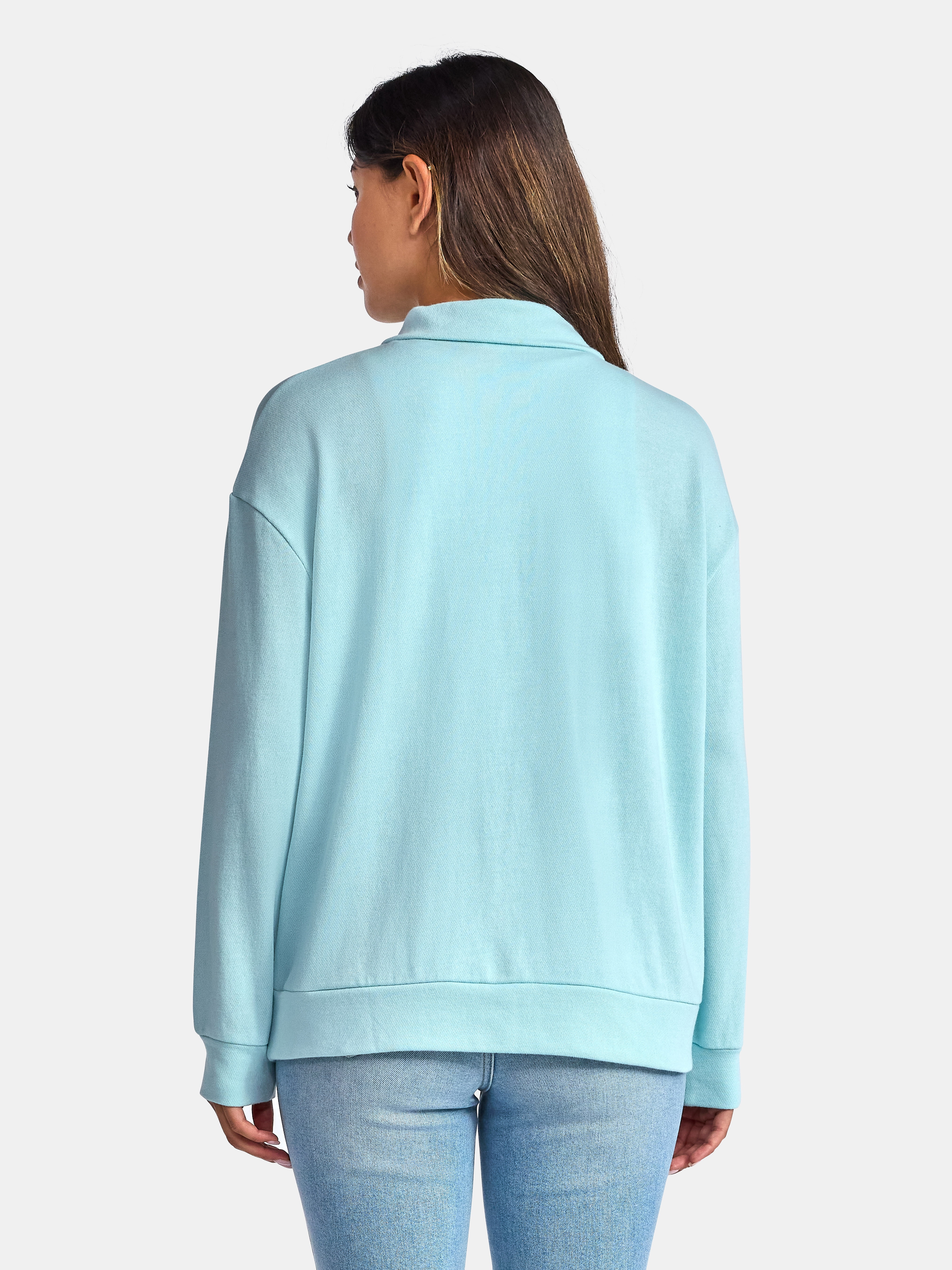 Time and Tru Women's Half Zip Fleece Sweatshirt, Sizes XS-XXXL