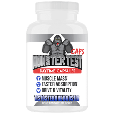 Angry Supplements Monster Test Caps,  Testosterone Booster Capsules for Men, 120ct