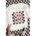 thumbnail image 2 of Women's White Checkerboard LOVE Printed Round Neck Sweatshirt for Valentine's Day | [ZhiHiMeRi] | (US 20-22)2XL, 2 of 8