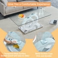 thumbnail image 3 of Jopath Modern Glass Coffee Table, Rectangle 47"x25" Tempered Glass Circular Support Design for Living Room White, 3 of 8