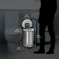 thumbnail image 4 of iTouchless SoftStep Semi-Round Stainless Steel Step Trash Can with Hinged Lid 2.91 Gallon (IP03DSS), 4 of 6