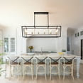 thumbnail image 5 of LovingAHome 12-Light Farmhouse Chandelier Rectangle Industrial Light Fixture for Living Room Kitchen, Black Silver, 5 of 7