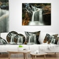 thumbnail image 3 of Designart Slow Motion Waterfall on Rocks - Landscape Printed Throw Pillow - 18x18, 3 of 4