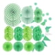 thumbnail image 1 of 20 abanicos de papel colgantes surtidos de pompones de papel de seda verde, flores, bolas de nido de abeja, guirnalda redonda para decoraciones de cumpleaños, bodas, festivales y fiestas., 1 of 6