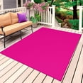 thumbnail image 4 of Outdoor Rug 3x5 ft Rosy Pink Outdoor Large Area Rug Non Slip Rubber Solid Color Front Door Mat RV Rug Camping Carpet Patio Outdoor Rugs for Backyard Balcony Deck Porch Indoor, 4 of 9