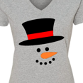 thumbnail image 4 of Inktastic Snowman with Top Hat and Carrot Nose Women's V-Neck T-Shirt, 4 of 5
