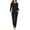Black, variant on Ekouaer Womens Jogger Pajama Sets Long Sleeve Sleepwear Round Neck Nightwear Soft Pjs Lounge Sets with Pockets