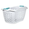 Home Logic Large Laundry Basket, White and Teal