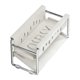 thumbnail image 2 of Estante Organizador Colgante para Fregadero de Acero Inoxidable, Cesta de Cocina, Estante de Almacenamiento para Paños de Encimera de Doble Capa con Drenaje, 20x10x9.5cm, Blanco/Gris, 2 of 6
