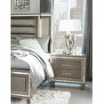 thumbnail image 3 of Glamorous Silver-Gray Metallic Finish Bedroom 4pc set Queen Size Platform Bed with Footboard Storage LED Headboard, 3 of 7