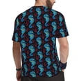 thumbnail image 2 of Wukai Blue Seahorse Print Men's Short-Sleeved Mesh T-Shirt,Quick-Dry Short Sleeve Workout T-Shirt-6X-Large, 2 of 8