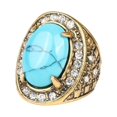 thumbnail image 1 of Anillo De Diamantes De Imitación Azul Turquesa Tallado Anillos De Fiesta Nupciales Unisex 18mm Sunnimix Anillo del Rhinestone de la turquesa, 1 of 7