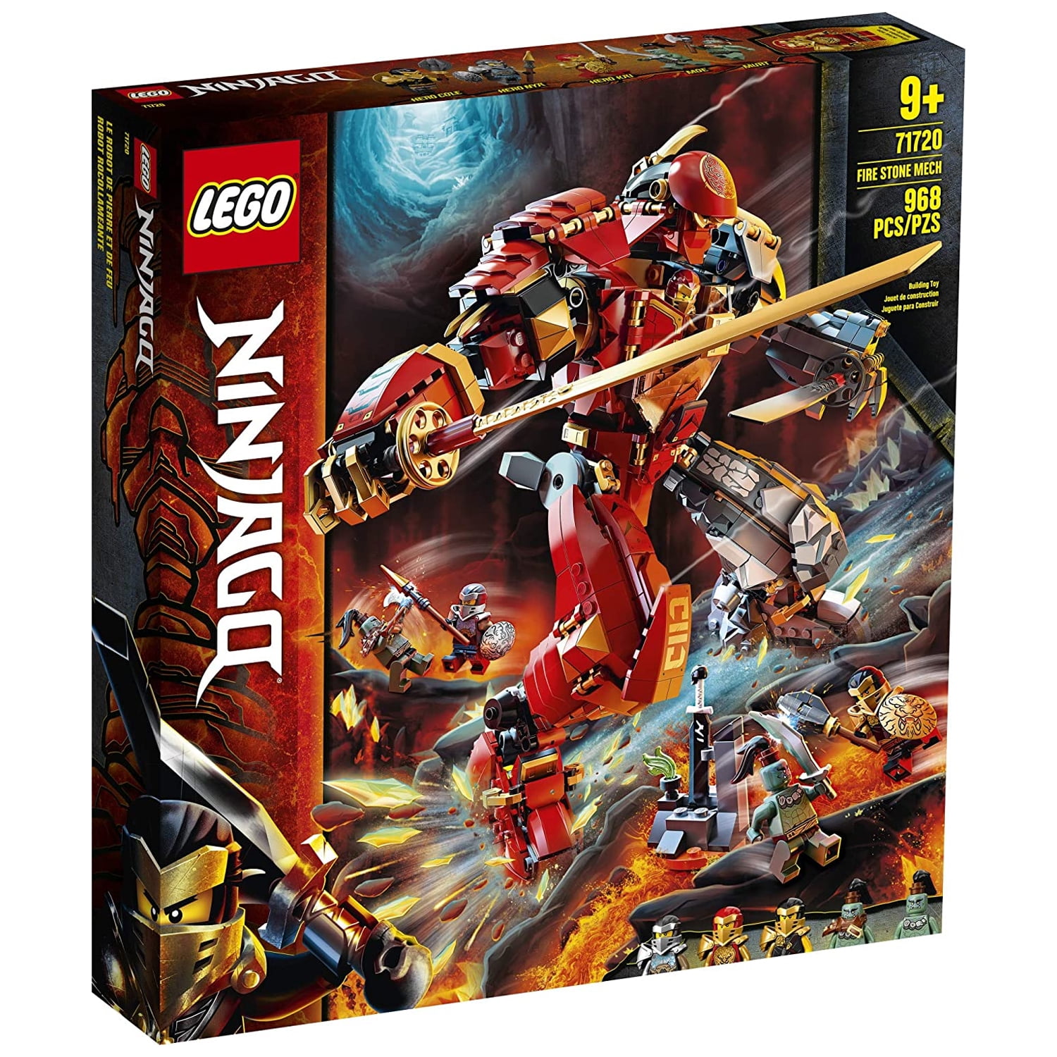 LEGO 71720 NINJAGO Fire Stone Mech Robot Kids Toy Building Kit w