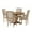 Natural/Beige, variant on Noble House Bryan Indoor Fabric Upholstered Wood 5 Piece Circular Dining Set, Natural and Light Gray