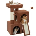 thumbnail image 4 of PAWZ Road 30" Cat Tree Condo with Sisal Scratcing Post Tower Ramp for Indoor Cats,Beige, 4 of 11