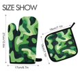 thumbnail image 2 of Yayeee Oven Mitts and Pot Holder Set of 2 Heat Resistant Kitchen Gloves Baking Hot Pad, Green Camouflage Pattern, 2 of 5