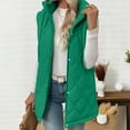 thumbnail image 5 of Nfurl Long Puffer Vest Women Fall Winter Full Zip Solid Color Quilted Outerwear Vests with Hood Loose Fit Going Out Sleeveless Jackets Green XXL, 5 of 9
