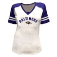 thumbnail image 2 of Women's Fanatics Lamar Jackson White Baltimore Ravens Plus Size Bling V-Neck T-Shirt, 2 of 3