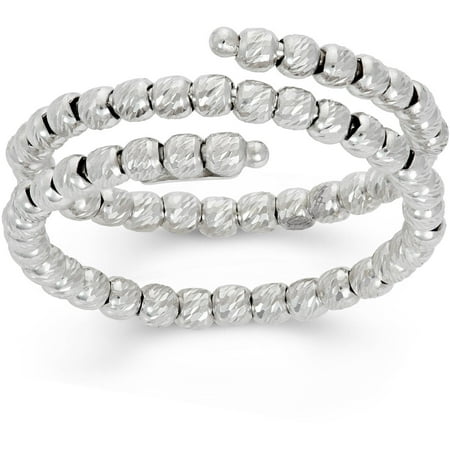 Giuliano Mameli Rhodium-Plated Sterling Silver DC Bead Ring