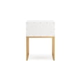 thumbnail image 4 of Benjara BM327937 Alli Nightstand - 1 Drawer - Matte White Wood - Gold Metal Legs - 26 in., 4 of 5