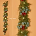 thumbnail image 3 of 6.3 FT Christmas Garland with 30 LED Lights & Berries - Cedar Garland, Norfolk Pine Greenery Garland, Garland for Thanksgiving Christmas, Christmas Decorations for Mantle Wall, 3 of 7