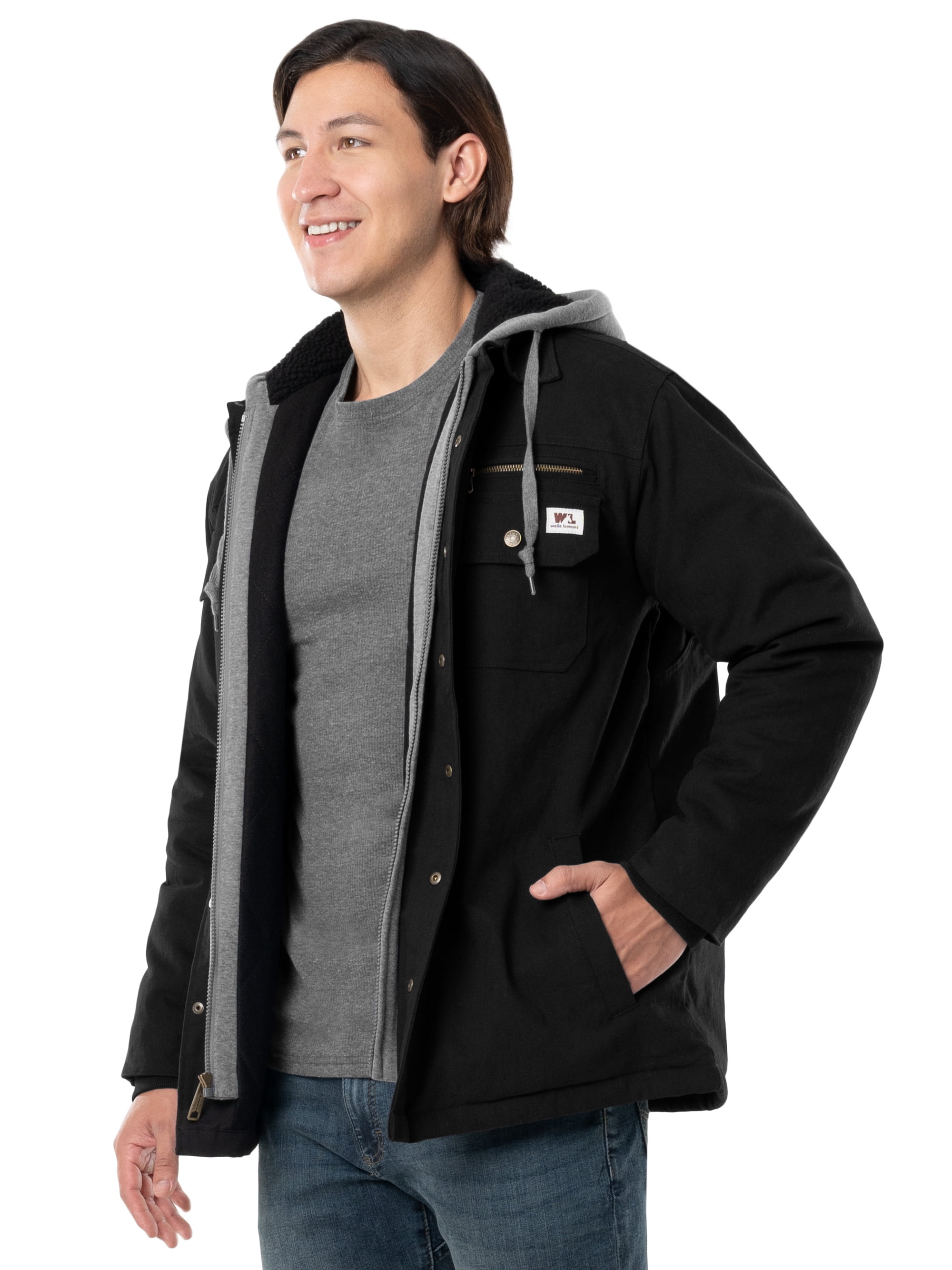 Wells Lamont Quilted Flex Canvas Thermal Sherpa Lined Shirt Jacket