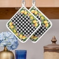 thumbnail image 2 of Lemon Pot Holders for Kitchen Heatproof Potholder, 5 Pack Black Plaid Check Yellow Fruit Flower Floral Hot Pads Multipurpose Oven Pads Cloth Potholders Trivet for Cooking Baking, 2 of 8