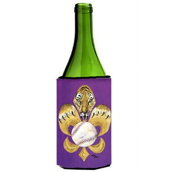 Tiger Fleur De Lis Baseball Wine bottle sleeve Hugger