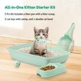 thumbnail image 4 of Cat Litter Box Set, Small Cat Kitten Starter Kit, Includes Cats Toilet Kitten Litter Pan with Litter Scoop, Double Dish Cat Bowl, Kittens Mouse and Ball Toy, 4 of 8