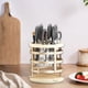 thumbnail image 4 of Estante organizador para portacuchillos de cocina | 304 Acero inoxidable | Almacenamiento de cucharas giratorias en palillos 360° | Diseño Ventilado Hueco | Bandeja de agua extraíble | Blanco, 4 of 8