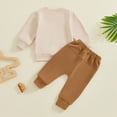 thumbnail image 5 of Towmus Toddler Baby Boy Fall Winter Clothes Letter Graphic Long Sleeve Sweatshirt Pullover Tops + Joggers Pants Outfit Set, 5 of 8