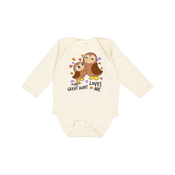 Inktastic My Great Aunt Loves Me Cute Owl Family Boys or Girls Long Sleeve Baby Bodysuit