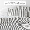 thumbnail image 3 of Noble Linens Gray Puffed Rugged Stripes Duvet Set 3-Piece Duvet Cover Set, Full/Queen, 3 of 13