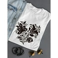 thumbnail image 3 of Flower Silhouettes In Onyx Art T-Shirt Women -Image by Shutterstock, Female XX-Large, 3 of 4