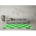 thumbnail image 3 of Ahgly Company Indoor Rectangle Checkered Emerald Green Modern Area Rugs, 7' x 9', 3 of 4