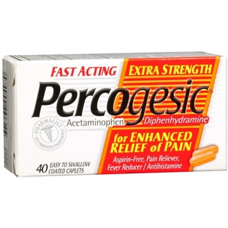 Percogesic Caplets Extra Strength 40 Caplets (Pack of 4)