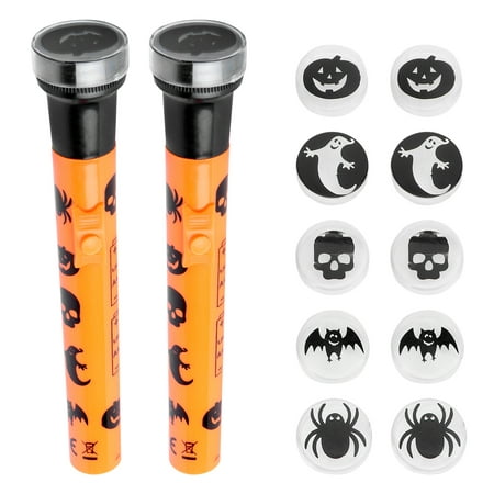 

NUOLUX 2 Sets Halloween Projector Lamp Flashlight Pumpkin Ghost Pattern KTV Haunted House Electric Torch Scary Terror Prop