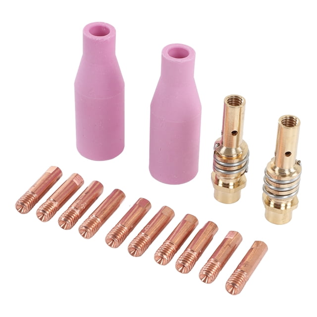 Kit de Accesorios de Pistola de Soldadura Mig, Pistola de Plasma Consejo de ContactO Resistencia de Desgaste Cobre 14 Piezas Instalación simple Resistente para Bricolaje