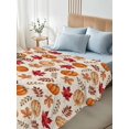 thumbnail image 4 of Full Flat Sheet Only Fall Harvest Pumpkin Retro Soft Microfiber Cooling Bedding Sheets Thanksgiving Maple Leaves Flat Bed Sheet for Hotel,Home Decor, 4 of 7