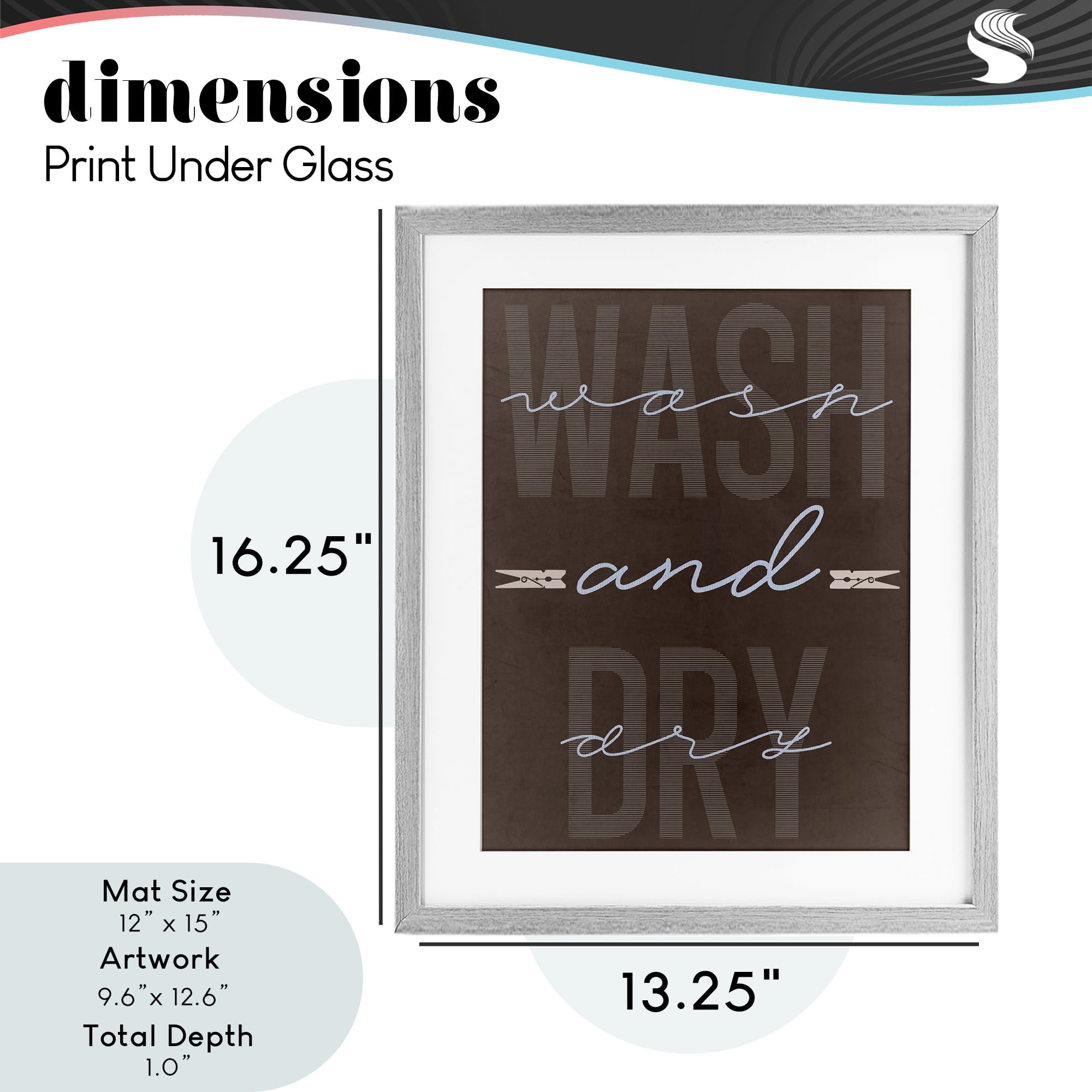 Wash And Dry Brown Gray Framed Print Under Glass, design by Marcus Prime