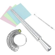 GAXCOO Metal Ring Sizer Measuring Tool Ring Sizer Measuring Tool Set, Ring Gauges with Finger Sizer Mandrel Ring Sizer Tools for Jewelry Sizing Measuring
